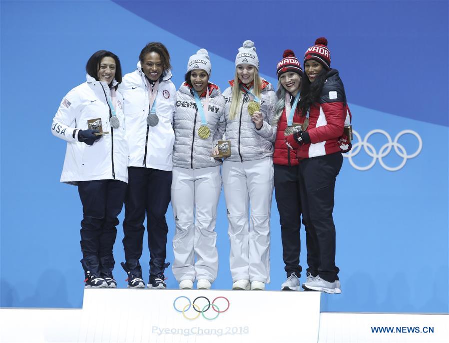 (SP)OLY-SOUTH KOREA-PYEONGCHANG-BOBSLEIGH-WOMEN-MEDAL CEREMONY