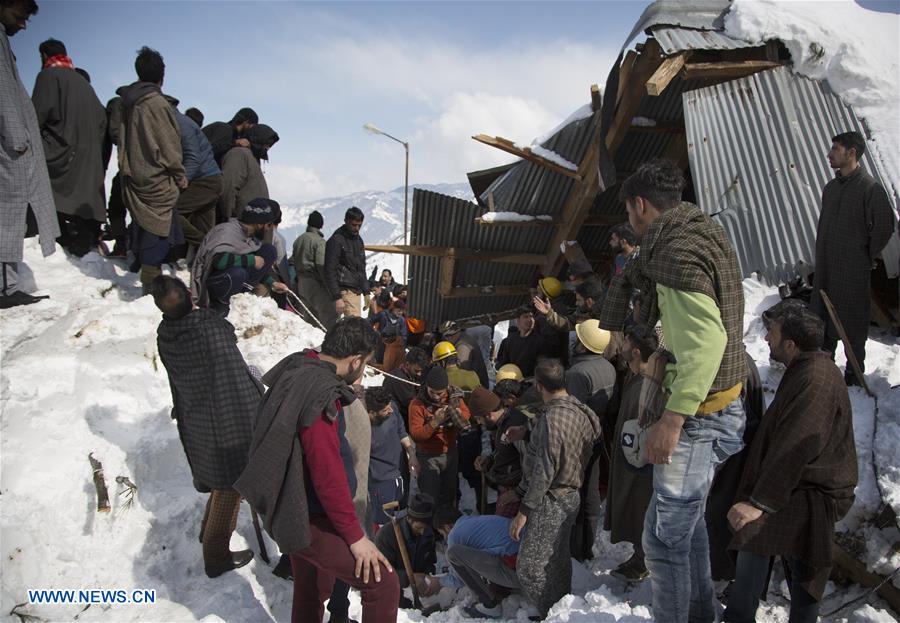 KASHMIR-SRINAGAR-AVALANCHE-POLICE POST