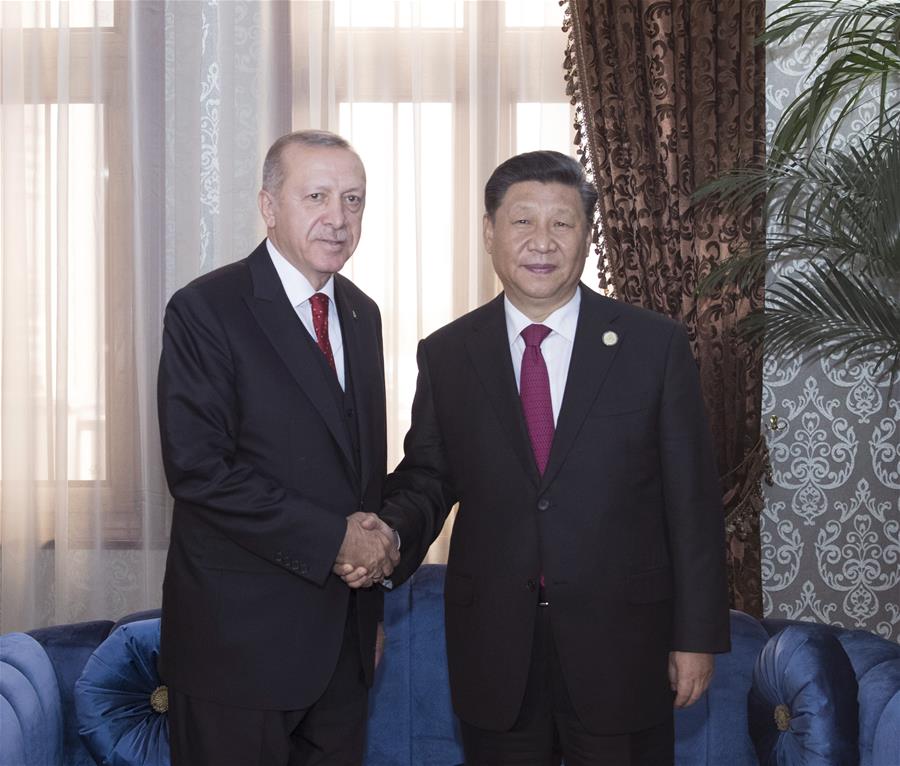 TAJIKISTAN-DUSHANBE-XI JINPING-TURKISH PRESIDENT-MEETING