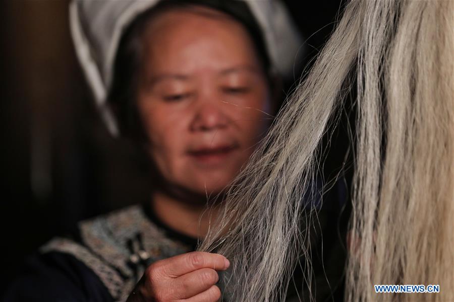 CHINA-GUIZHOU-TRADITIONAL CRAFT-HORSE TAIL EMBROIDERY (CN)