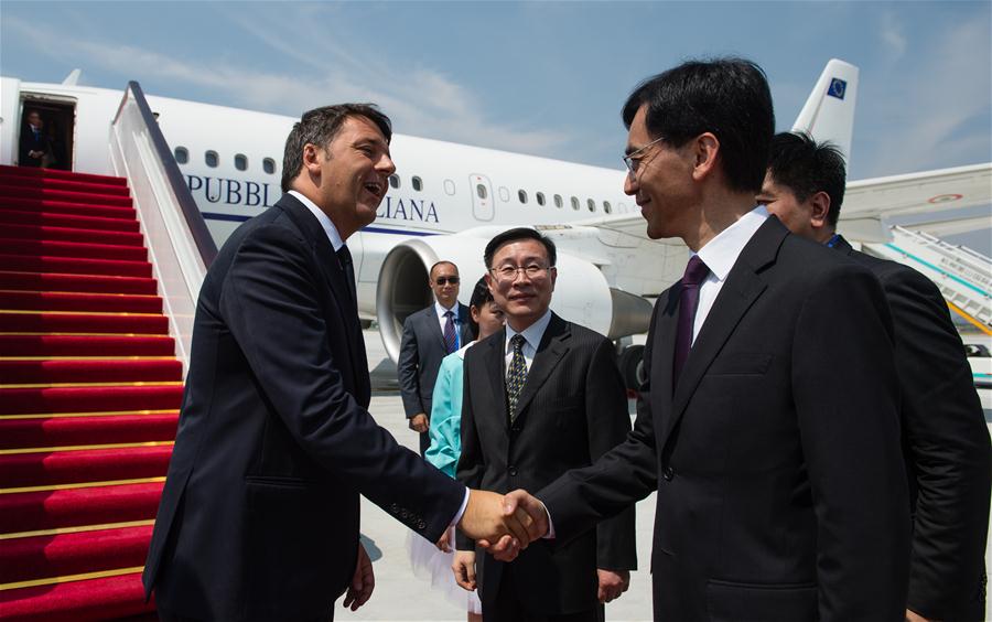 Italian Prime Minister Matteo Renzi arrives in Hangzhou to attend the G20 Summit in Hangzhou, capital city of east China's Zhejiang Province, Sept. 3, 2016. (Xinhua/Li Xiang) 