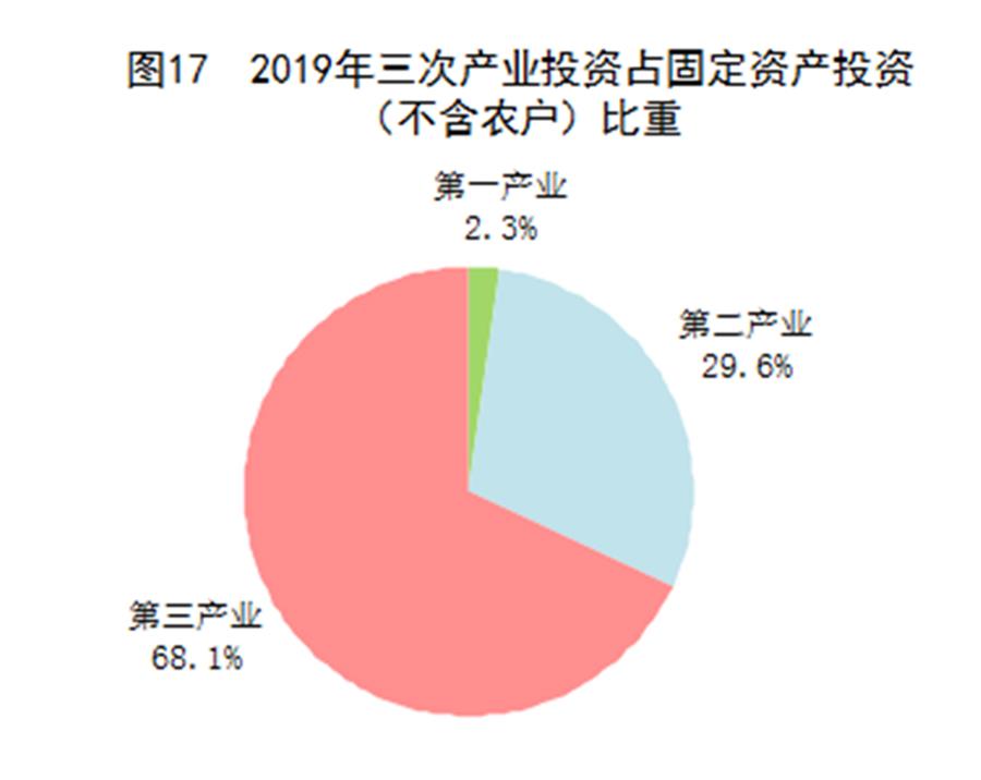 （图表）［2019年统计公报］图17 2019年三次产业投资占固定资产投资（不含农户）比重